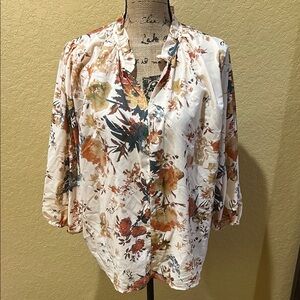 Entro floral, fall, long sleeve top (gb), large, like new | offer in description